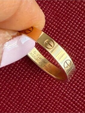 Authentic Cartier LOVE Ring Small Model 18K Yellow Gold Size 59